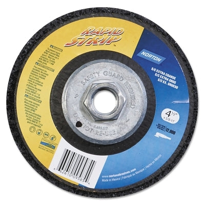 Bear-Tex Rapid Strip Depressed Center Wheel, Silicon Carbide, 4-1/2 in dia, 5/8  in Arbor, 36/50 Grit