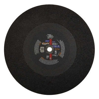 Stationary Reinforced Cut-Off Wheel, 20 in Dia, 3/16 in Thick, Aluminum Oxide