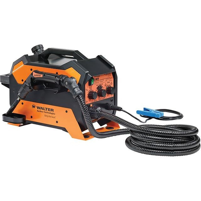 Walter Surfox 305 54D315 MIG TIG weld cleaning system orange black with flex hose and ground clamp, weld cleaner