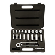 Socket Set, 20-Pc, 3/8 in Drive, Standard and Deep, 12-point