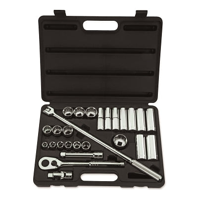 Socket Set, 26-Pc, 1/2 in Drive, 6-point, 12-point