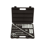 Stanley 85-434 socket set 26-piece 1/2 in drive 6-point 12-point chrome sockets in blow-mold case hand tool
