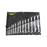 Stanley 14-piece combination wrench set SAE 12-point chrome finish in roll-up pouch combination wrench set