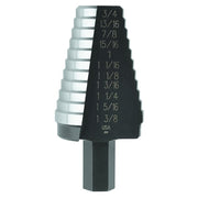 High Speed Steel Fractional Hole Enlarging, 13/16 in to 1-3/8 in, 10 Steps