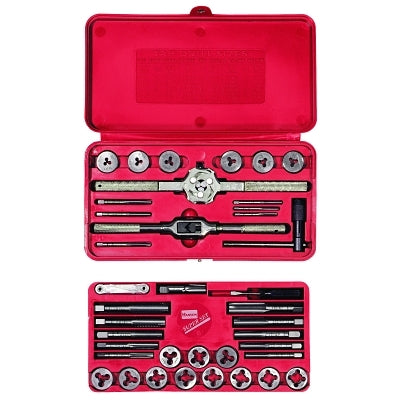 39-pc Machine Screw / Fractional Tap & Solid Round Die Set