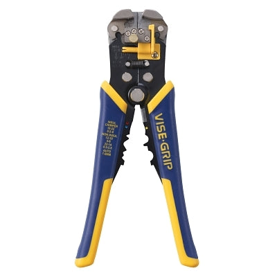Self-Adjusting Wire Stripper, 8 in, 10-24 AWG, Blue/Yellow Handle, Cushion Grip