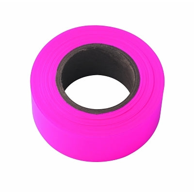 Flagging Tape, 1-3/16 in x 150 ft, Pink Glo