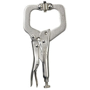 Locking C-Clamps with Swivel Pads, Jaw Opens to 2-1/8 in, 6 in Long