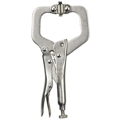 Locking C-Clamps with Swivel Pads, Jaw Opens to 2-1/8 in, 6 in Long