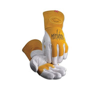 Caiman 1810 Revolution welding gloves large white cow grain palm gold insulated back Kevlar-sewn welding work gloves