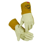 1869 Cow Grain Unlined Welding Gloves, Large, Gold, 4 in Gauntlet Cuff