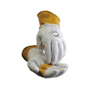 Caiman 1871 multi-task gloves XL boarhide palm goat back white tan leather Contour Design work gloves