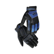 Caiman 2950 synthetic leather padded palm mechanics gloves XL blue mesh back gray palm grip work gloves