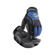2950 Synthetic Leather Padded Palm Grip Mechanics Gloves, X-Large, Black/Blue/Gray