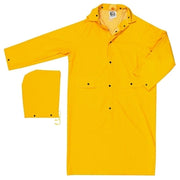 Classic Series Rain Coat, Detachable Hood, 0.35 mm, PVC on Polyester, Yellow, Large
