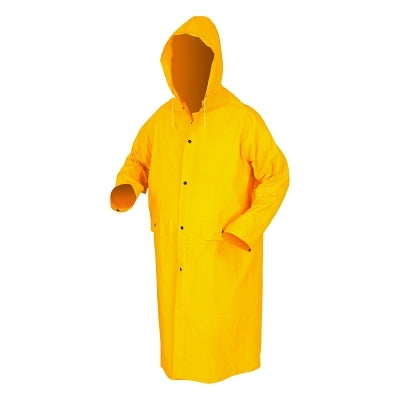 Classic Series Rain Coat, Detachable Hood, 0.35 mm, PVC on Polyester, Yellow, X-Large