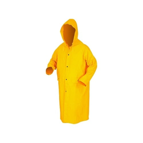Classic Series Rain Coat, Detachable Hood, 0.35 mm, PVC on Polyester, Yellow, X-Large