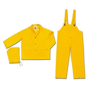 Classic Series Limited Flammability 3-Pc Rain Suit, Jacket/Hood/Pants, 0.35 mm, PVC/Polyester, Yellow, 2X-Large