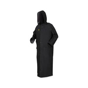 MCR Safety Classic Plus rainwear large PVC polyester full-length hooded rain coat black snap front rainwear