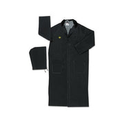 MCR Safety Classic Plus rider coat, 3XL, black PVC on polyester, snap-front full length with detachable hood, rain coat