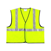 MCR Safety VCL2SLX4 Class II economy safety vest lime yellow solid fabric two reflective stripes XL safety vest