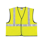 MCR Safety VCL2SLX Class II economy safety vest 2X-Large lime green mesh with silver reflective stripes