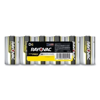Ultra Pro Alkaline Battery, 1.5V, D, Shrink Pack, 6/PK