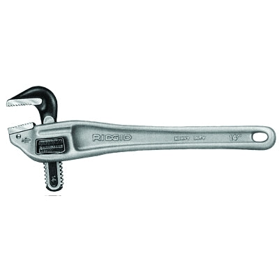 Offset Pipe Wrench, 14 in, Alloy Steel Jaw