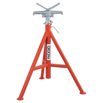 V-Head Pipe Stand, 12 in  Pipe cap, Steel