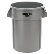 BRUTE Round Container without Lid, 44 gal, Heavy-Duty Plastic, Utility Waste, Gray