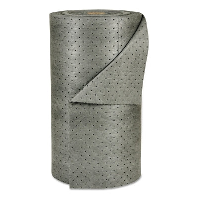 MRO Plus Absorbent, Absorbs 49 gal, 30 in W x 150 ft L, Heavy Weight, Double Perforated, 3-Ply, Roll