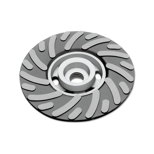Spiralcool R425 backing pad 4-1/2 in, 5/8-11 thread, 11000 rpm medium, spiral-slot aluminum body, angle grinder backing pad