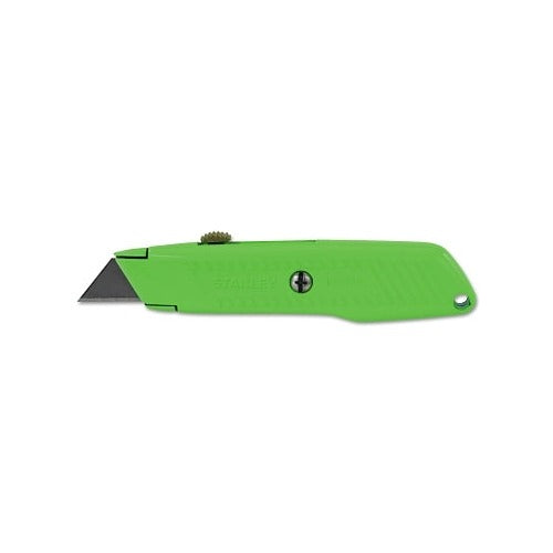 Stanley Interlock High Viz retractable utility knife 5-7/8 in carbon steel blade bright green body