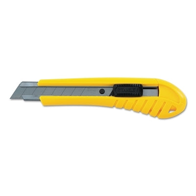 Standard Snap-Off Knife, 18 mm Steel Blade, Plastic Handle, Yellow