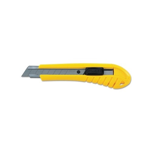 Stanley 10-280 snap-off knife 18 mm steel segmented blade yellow plastic handle side lock