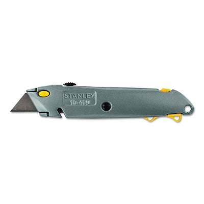 QuickChange Retractable Utility Knife, 6-3/8 in L, Carbon Steel, Metal, Gray