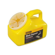 Stanley blade disposal container yellow high-impact puncture-resistant plastic with round drop slot lid
