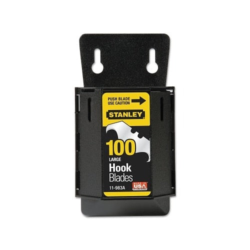 Stanley 11-983A large hook blade 1-7/8 in steel with yellow plastic blade dispenser utility hook blades