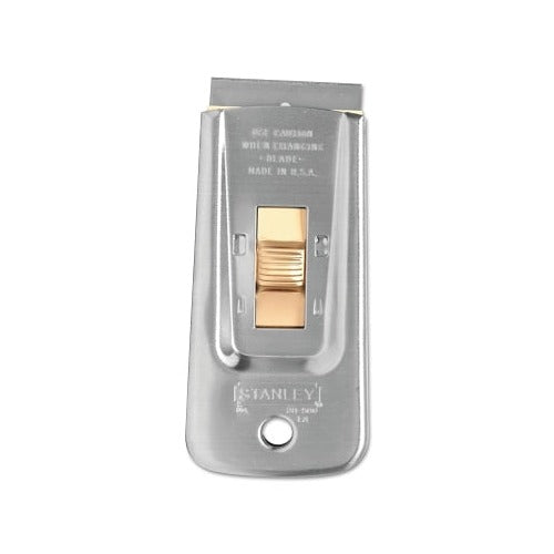 Stanley retractable razor blade scraper 28-500 5-7/8 in length 1-1/2 in wide single-edge brass roller scraper