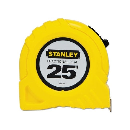Stanley 30-454 tape rule 1 in x 25 ft fractional read yellow ABS case black belt clip