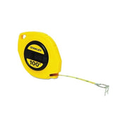 Stanley long tape 3/8 in x 100 ft yellow ABS case fiberglass blade open-reel 100 ft measuring tape