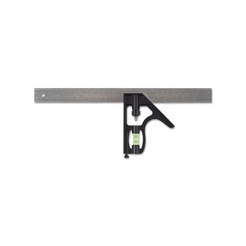 Stanley combination square 12 in die cast metal head inch metric graduations with bubble level measuring tool