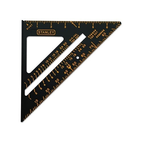 Stanley 46-071 Quick Square layout tool 7 in aluminum black anodized with degree and rafter scale markings