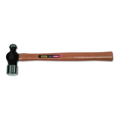 Ball Pein Hammer, Straight Hickory Handle, 16 in Overall Length, High Carbon Steel, 32 oz Head
