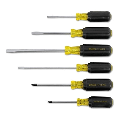 6 Pc Vinyl Grip Screwdriver Set, Phillips, Slotted, #1, #2, 1/4 in, 3/16 in, 5/16 in