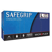 SafeGrip SG-375 Examination Gloves, Large, Natural Rubber Latex, Blue