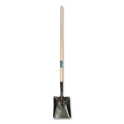 Square Point Transfer Shovel, 9.5 in W x 12 in L, Forward-Turned Step/Open-Back, 48 in Hardwood Straight Handle