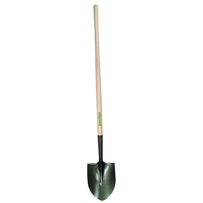 Round Point Shovel, 11.5 in L, 9.25 in W, Hardwood Handle