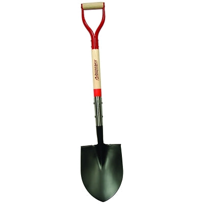 Round Point Digging Shovel, 9.5 in W x 12 in L Blade, 30 in L North American Hardwood Armor D-Grip Handle, Open-Back
