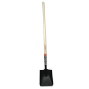 Square Point Transfer Shovel, 9.5 in W x 12 in L, Open-Back/Rolled-Step, 48 in Hardwood Straight Handle